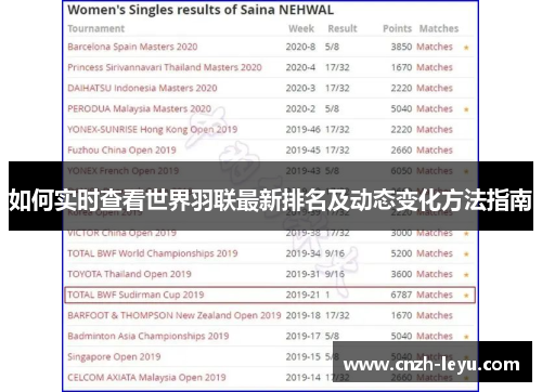 如何实时查看世界羽联最新排名及动态变化方法指南
