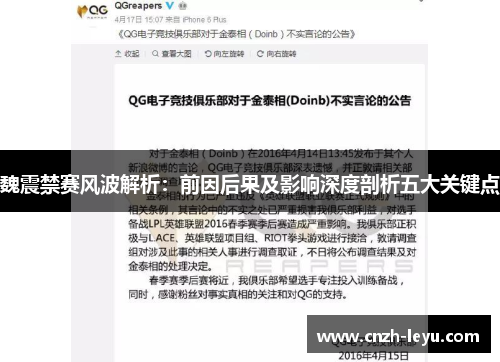 魏震禁赛风波解析：前因后果及影响深度剖析五大关键点