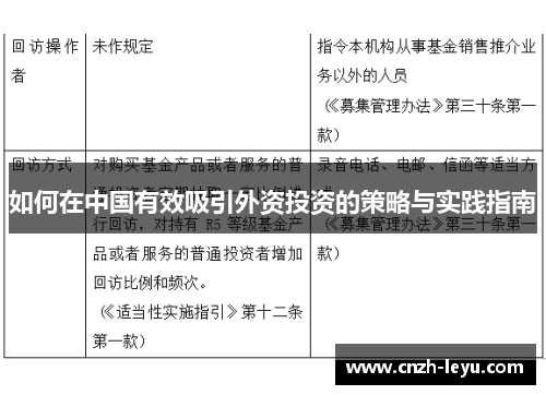 如何在中国有效吸引外资投资的策略与实践指南